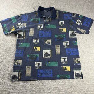 Vintage Nautica Catch The Wave Polo Shirt Multicolor Y2K Preppy Men’s Size XXL